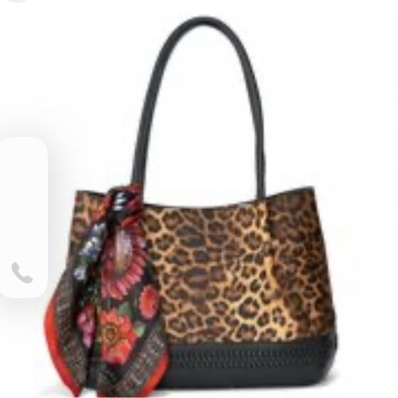 NWT Brighton RETIRED African Stories Leopard Print Tote Bag with Black A… - Picture 14 of 16